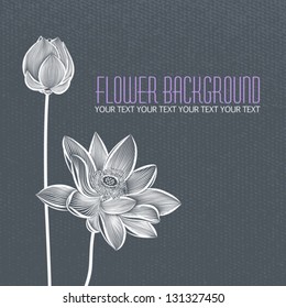 Vector: Modern abstract flower blue-gray background, with space for title text