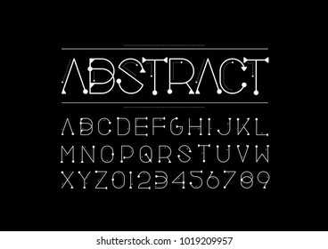 Vector del tipo de letra y alfabeto abstracto moderno