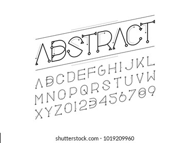 Vector of modern abstract font and alphabet
