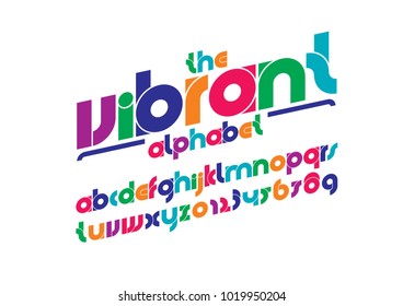 Vector of modern abstract font and alphabet