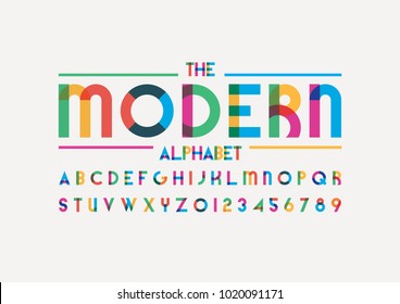 Vector of modern abstract font and alphabet