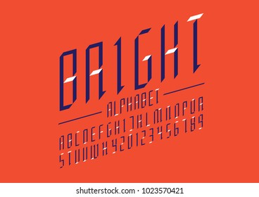 Vector of modern abstract font and alphabet