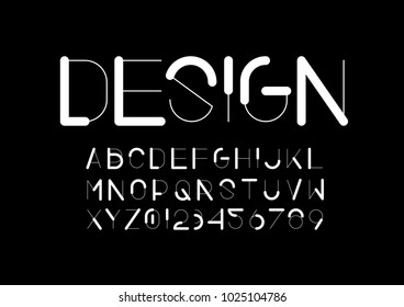 Vector del tipo de letra y alfabeto abstracto moderno