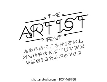 Vetor de fonte e alfabeto abstratos modernos