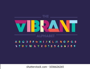 Vector of modern abstract font and alphabet