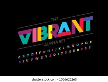 Vector of modern abstract font and alphabet
