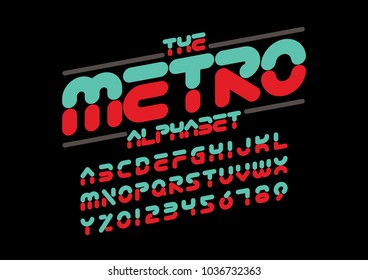 Vector of modern abstract font and alphabet
