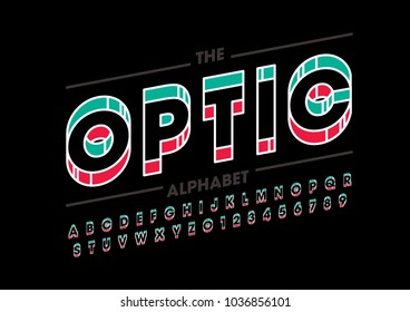 Vector of modern abstract font and alphabet