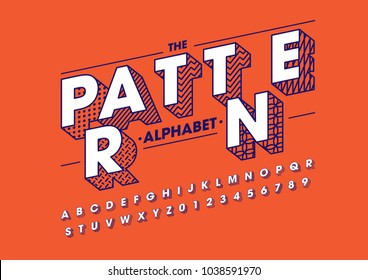 Vector of modern abstract font and alphabet