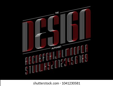 Vector of modern abstract font and alphabet