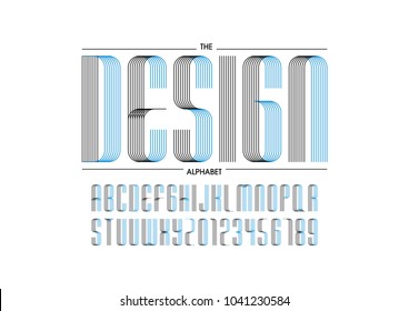 Vector of modern abstract font and alphabet