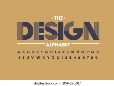 Vector of modern abstract font and alphabet