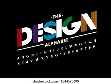 Vector of modern abstract font and alphabet