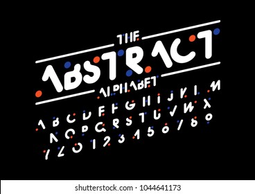 Vector of modern abstract font and alphabet