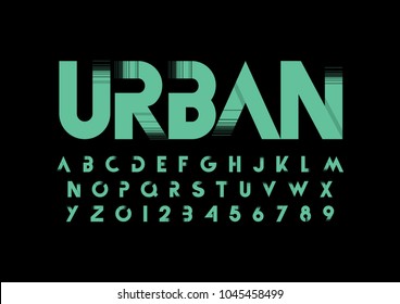 Vector of modern abstract font and alphabet