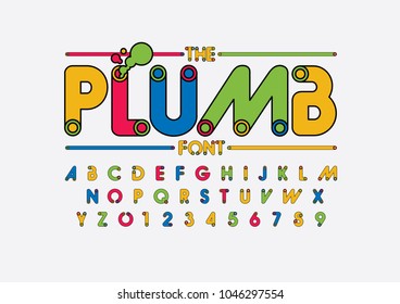 Vector of modern abstract font and alphabet