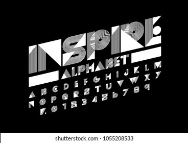 Vector of modern abstract font and alphabet