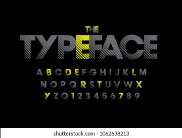 Vector of modern abstract font and alphabet