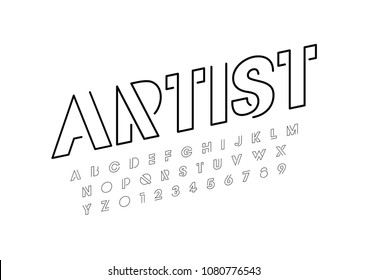 Vector of modern abstract font and alphabet