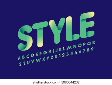 Vector of modern abstract font and alphabet