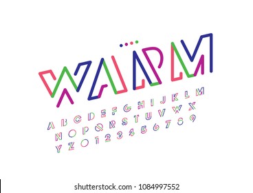 Vector del tipo de letra y alfabeto abstracto moderno