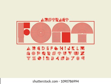 Vector of modern abstract font and alphabet