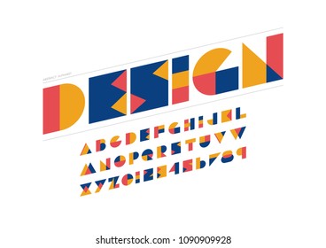 Vector of modern abstract font and alphabet
