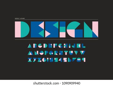 Vector of modern abstract font and alphabet
