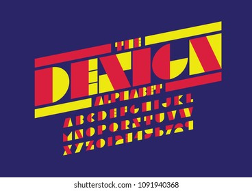 Vector of modern abstract font and alphabet