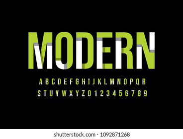 Vector of modern abstract font and alphabet