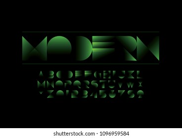 Vektorgrafik moderner abstrakter Schrift und Alphabet