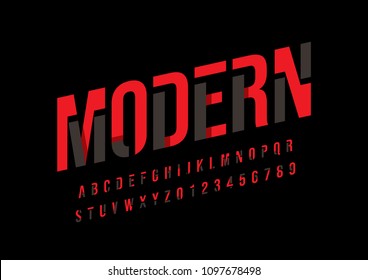 Vector of modern abstract font and alphabet