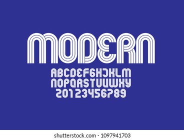Vector of modern abstract font and alphabet