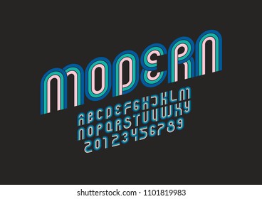 Vector del tipo de letra y alfabeto abstracto moderno