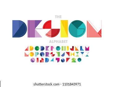 Vector of modern abstract font and alphabet