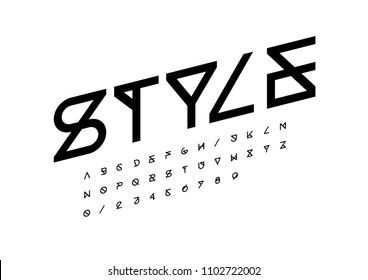 Vector of modern abstract font and alphabet
