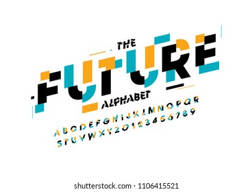 Vector of modern abstract font and alphabet