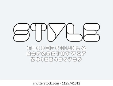 Vector of modern abstract font and alphabet