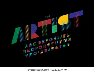 Vektorgrafik moderner abstrakter Schrift und Alphabet