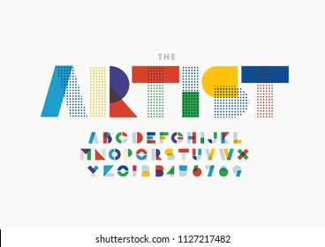 Vector of modern abstract font and alphabet