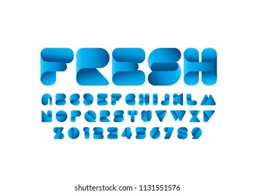 Vector of modern abstract font and alphabet