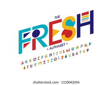 Vector of modern abstract font and alphabet