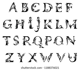 Vector of modern abstract font and alphabet