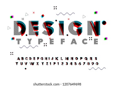 Vector of modern abstract font and alphabet