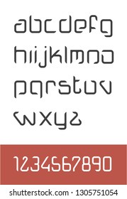 Vector of modern abstract font and alphabet