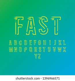 Vector of modern abstract font and alphabet