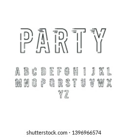 Vector of modern abstract font and alphabet