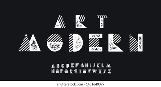 Vector of modern abstract font and alphabet