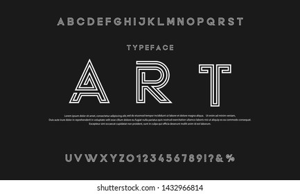 Vector of modern abstract font and alphabet
