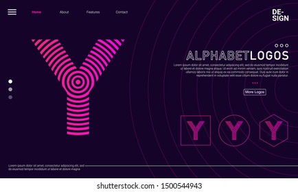 Vector of modern abstract font and alphabet logo. Monogram initials perfectly for business, greeting card, logo, poster and other.